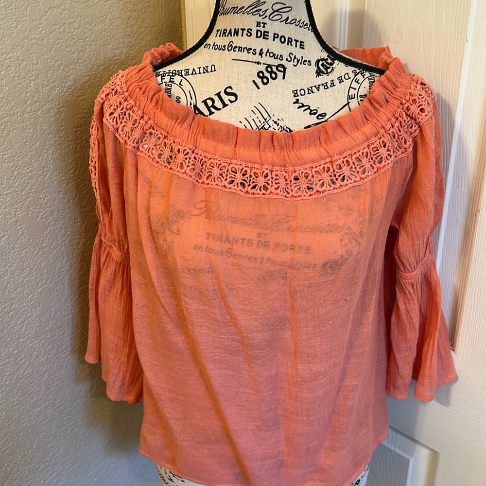 Charlotte Russe boho top embroidered shimmery fabric